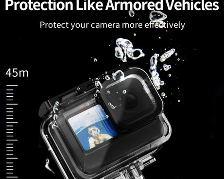 TELESIN GP-WTP-901 45m Diving Shell, For GoPro HERO12 Black / HERO11 Black / HERO10 Black / HERO9 Black, Single Shell, Shell+Filter Set