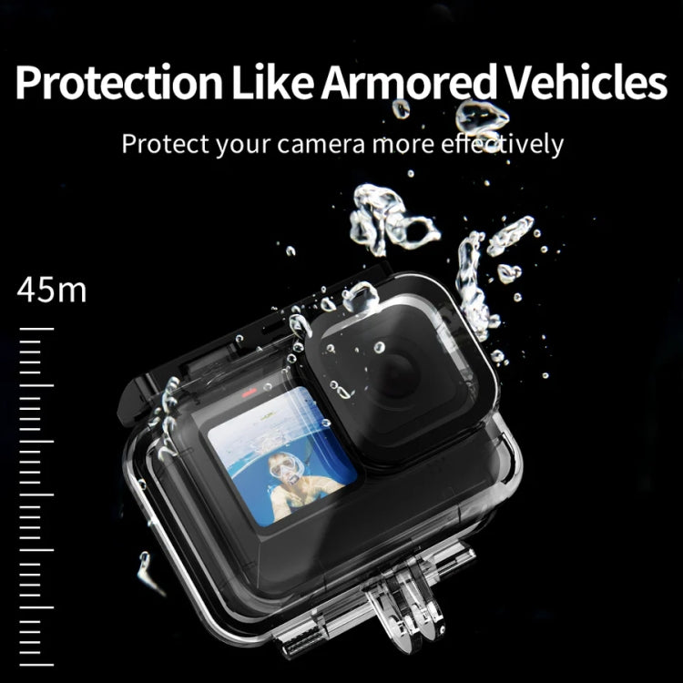 TELESIN GP-WTP-901 45m Diving Shell, For GoPro HERO12 Black / HERO11 Black / HERO10 Black / HERO9 Black, Single Shell, Shell+Filter Set