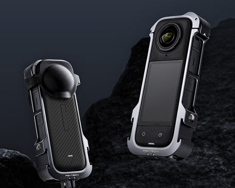 For Insta360 X4 PGYTECH P-55A-010 Metal Rabbit Cage Aluminum Expanding Protective Bezel With Lens Case