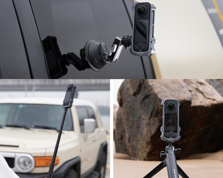 For Insta360 X4 PGYTECH P-55A-010 Metal Rabbit Cage Aluminum Expanding Protective Bezel With Lens Case