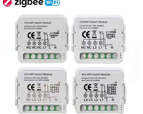 Smart Switch Module For Alexa / Google Home / Tuya Smart Life APP, 1CH  WiFi, 2CH WiFi, 3CH WiFi, 4CH WiFi, 1CH Zigbee, 2CH Zigbee, 3CH Zigbee, 4CH Zigbee
