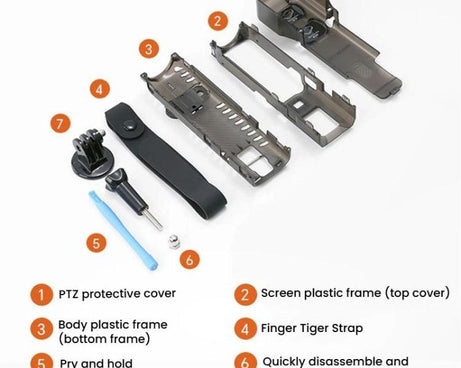 For DJI OSMO Pocket 3 RCSTQ Transparent Protective Case Global Anti-Dislodgement Strap Storage Shell