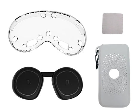 For Apple Vision Pro 4 In 1 Kit Lens Cover Battery Protection Case Accessories, A Style Black, A Style White Gray, A Style Orange, B Style Black, B Style White Gray, B Style Orange