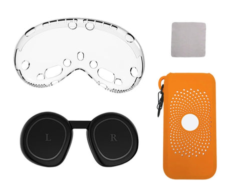 For Apple Vision Pro 4 In 1 Kit Lens Cover Battery Protection Case Accessories, A Style Black, A Style White Gray, A Style Orange, B Style Black, B Style White Gray, B Style Orange