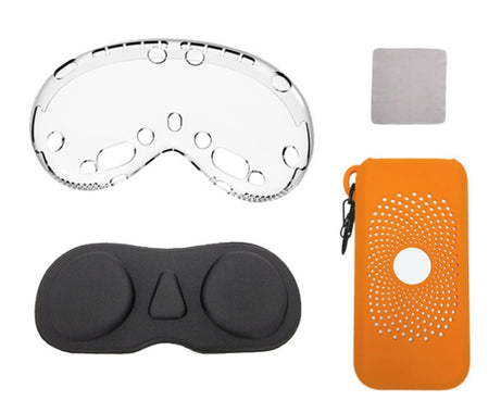 For Apple Vision Pro 4 In 1 Kit Lens Cover Battery Protection Case Accessories, A Style Black, A Style White Gray, A Style Orange, B Style Black, B Style White Gray, B Style Orange