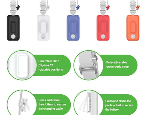 For Apple Vision Pro Battery PC Case Holder With Belt Clip And Shoulder Strap VR Headset Accessory, Black, White, Red, Blue, Mint Green