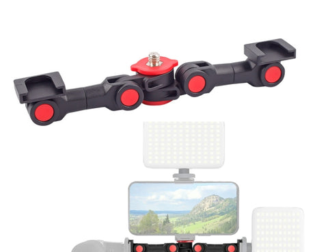 Dual Cold Shoe Mount Adapter Magic Arm Extension Bar Bracket Stand for Camera Mobile Phone