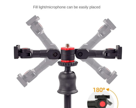 Dual Cold Shoe Mount Adapter Magic Arm Extension Bar Bracket Stand for Camera Mobile Phone
