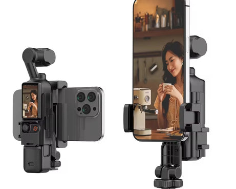 For DJI Osmo Pocket 3 Phone Holder Expansion Bracket With 3 Cold Shoe Port