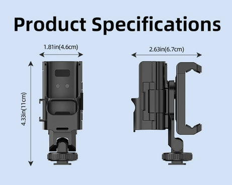 For DJI Osmo Pocket 3 Phone Holder Expansion Bracket With 3 Cold Shoe Port