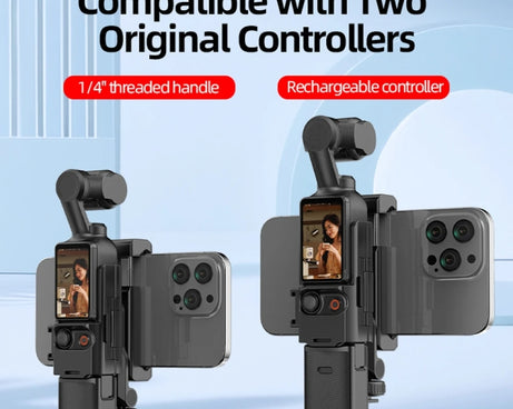 For DJI Osmo Pocket 3 Phone Holder Expansion Bracket With 3 Cold Shoe Port