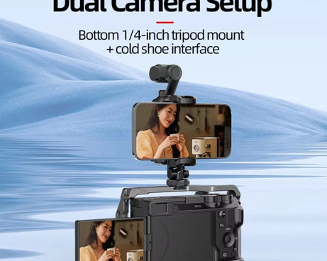 For DJI Osmo Pocket 3 Phone Holder Expansion Bracket With 3 Cold Shoe Port