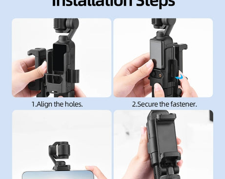 For DJI Osmo Pocket 3 Phone Holder Expansion Bracket With 3 Cold Shoe Port