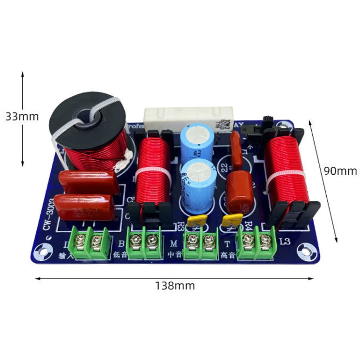 CW-3003 High Medium And Low 3-Way Audio Crossover Home Cinema Speaker Divider