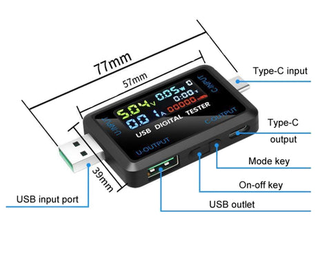 6527-Q Multifunctional Digital Voltage And Current Meter Portable Capacity Tester, 6527-Q