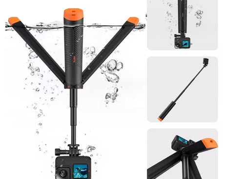 TELESIN 61cm Underwater Buoyancy Bar Retractable Selfie Stick Tripod For GoPro Insta360 DJI OSMO Action Camera, S1-TSS-02