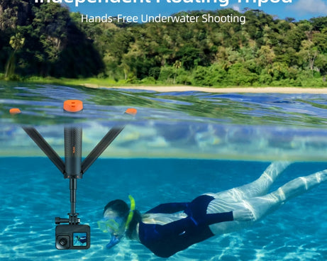 TELESIN 61cm Underwater Buoyancy Bar Retractable Selfie Stick Tripod For GoPro Insta360 DJI OSMO Action Camera, S1-TSS-02