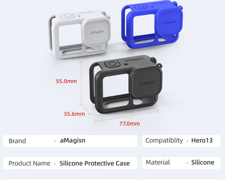 For GoPro HERO13 Black AMagisn Silicone Case Protective Cover