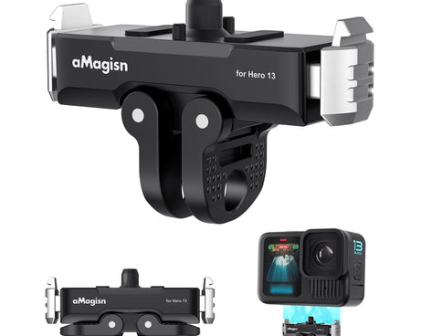 For GoPro HERO13 Black aMagisn Metal Magnetic Quick Release Base Dual Interface Adapter