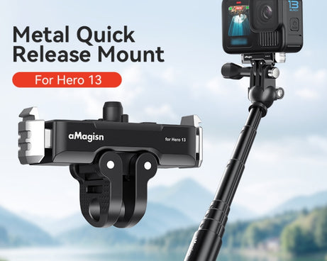 For GoPro HERO13 Black aMagisn Metal Magnetic Quick Release Base Dual Interface Adapter