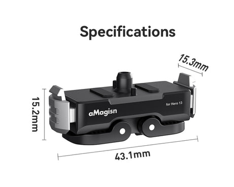 For GoPro HERO13 Black aMagisn Metal Magnetic Quick Release Base Dual Interface Adapter