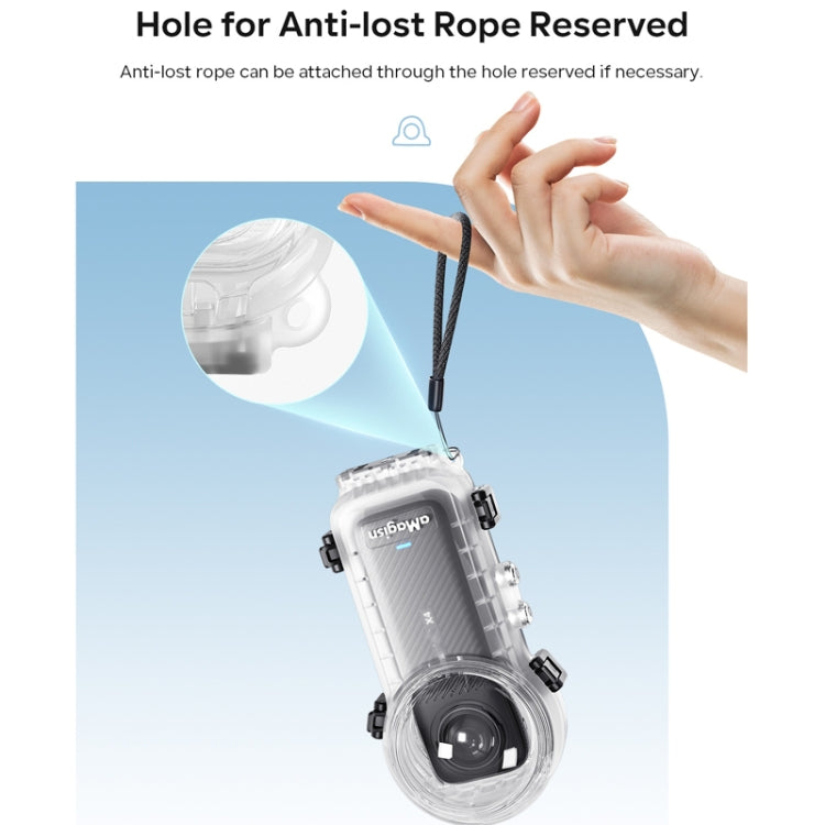 For Insta360 X4 aMagisn 50m Depth Waterproof Protective Case Quick Release Invisible Diving Cover, Waterproof Case