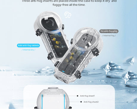 For Insta360 X4 aMagisn 50m Depth Waterproof Protective Case Quick Release Invisible Diving Cover, Waterproof Case