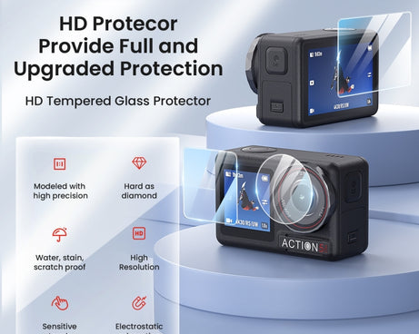 For DJI Osmo Action 5 Pro aMagisn 9H Hardness Tempered Glass Set, Package A, Package B