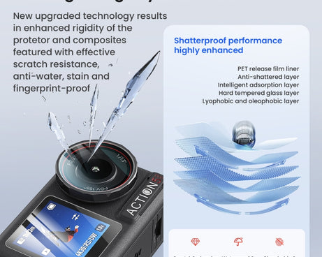 For DJI Osmo Action 5 Pro aMagisn 9H Hardness Tempered Glass Set