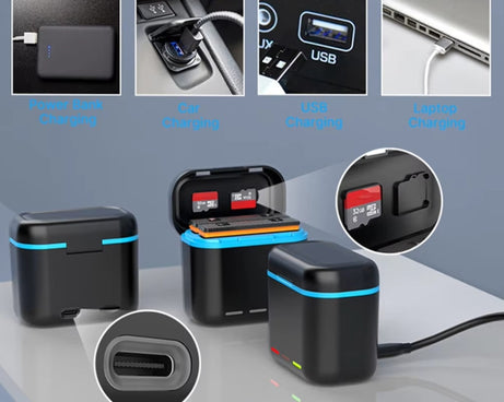 For Insta360 X3 Battery Charger Dual Battery Storage Charging Case
