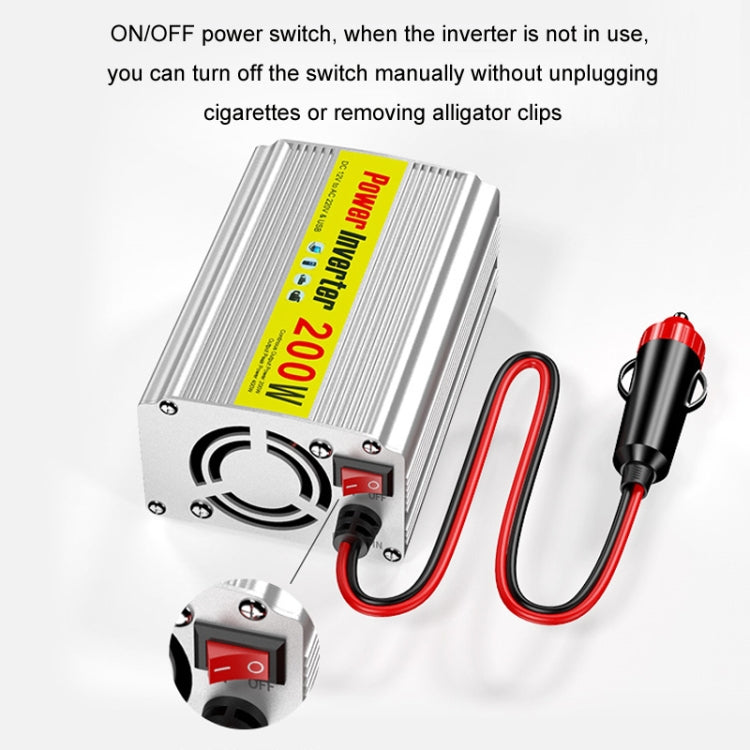 200W Modified Sine Wave Inverter Car Mobile Phone 2.1A Universal Power Supply, 12 To 220V
