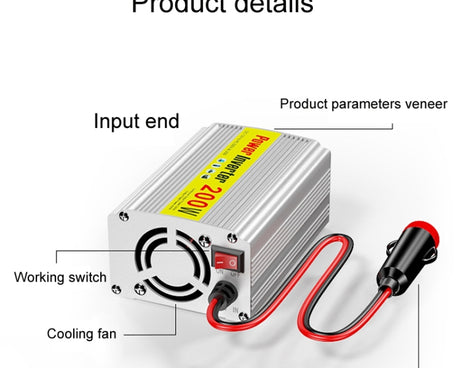 200W Modified Sine Wave Inverter Car Mobile Phone 2.1A Universal Power Supply, 12 To 220V