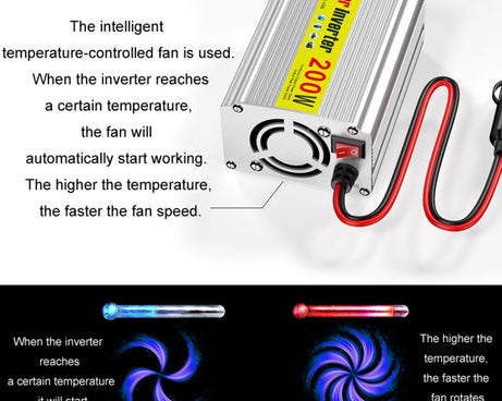 200W Modified Sine Wave Inverter Car Mobile Phone 2.1A Universal Power Supply, 12 To 220V