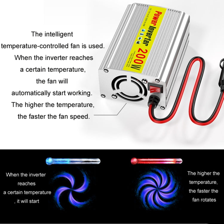 200W Modified Sine Wave Inverter Car Mobile Phone 2.1A Universal Power Supply, 12 To 220V