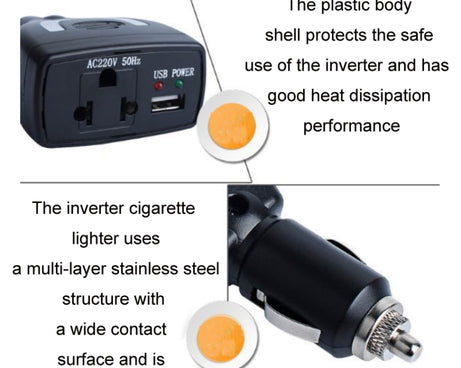 Meind 75W Mini Car Inverter Charger, 12V To 110V, 12V To 220V