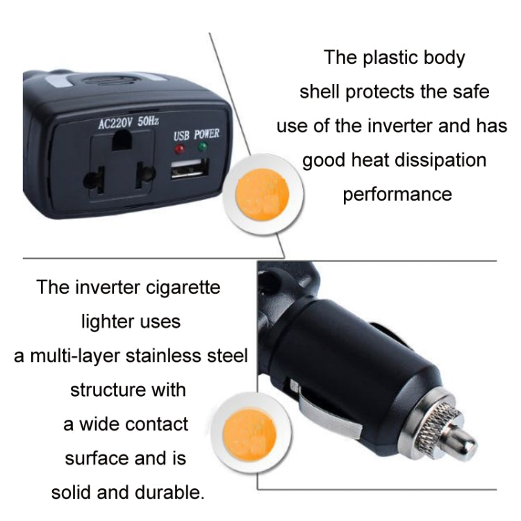 Meind 75W Mini Car Inverter Charger, 12V To 110V, 12V To 220V
