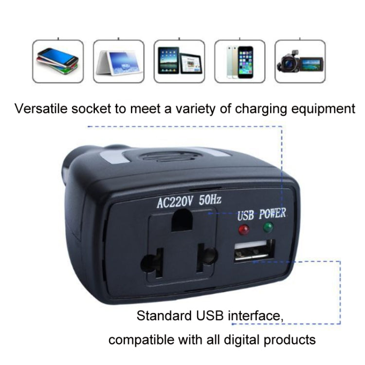 Meind 75W Mini Car Inverter Charger, 12V To 110V, 12V To 220V
