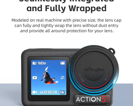 For DJI Osmo Action 5 Pro / 4 / 3 aMagisn Silicone Lens Protective Cover
