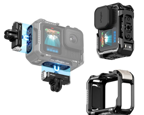 AMagisn Upgrade Ver Metal Rabbit Cage For GoPro HERO13 Black / HERO12 Black / HERO11 Black / HERO10 Black / HERO9 Black, AP10