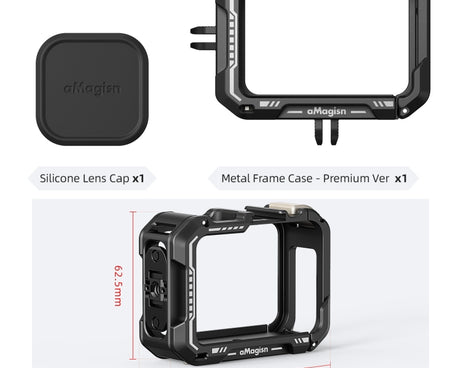 AMagisn Upgrade Ver Metal Rabbit Cage For GoPro HERO13 Black / HERO12 Black / HERO11 Black / HERO10 Black / HERO9 Black, AP10