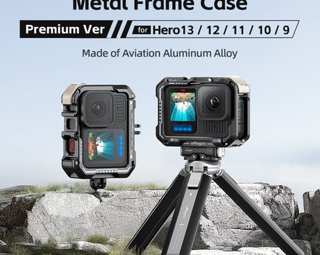 AMagisn Upgrade Ver Metal Rabbit Cage For GoPro HERO13 Black / HERO12 Black / HERO11 Black / HERO10 Black / HERO9 Black, AP10