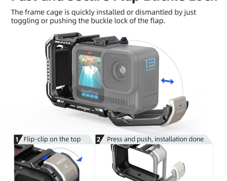 AMagisn Upgrade Ver Metal Rabbit Cage For GoPro HERO13 Black / HERO12 Black / HERO11 Black / HERO10 Black / HERO9 Black, AP10