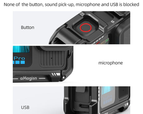 AMagisn Upgrade Ver Metal Rabbit Cage For GoPro HERO13 Black / HERO12 Black / HERO11 Black / HERO10 Black / HERO9 Black, AP10