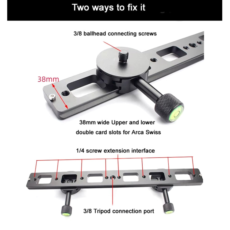 Double Camera Bracket Arca Swiss Quick Release Plate, Movable Base, PU240, PU360