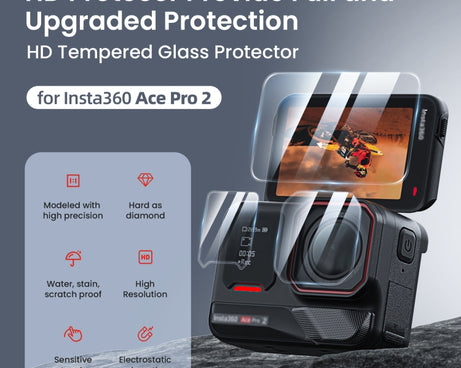 For Insta360 Ace Pro 2 aMagisn Tempered Glass Screen Protector, 1 Set, 2 Sets
