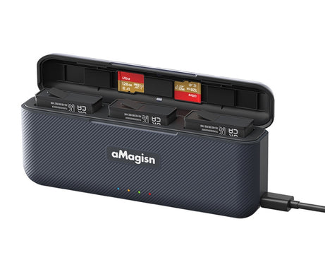 For DJI Osmo 360/Action 5 Pro aMagisn Battery Charger Fast Charging Box Storage Compartment