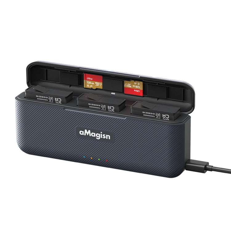 For DJI Osmo 360/Action 5 Pro aMagisn Battery Charger Fast Charging Box Storage Compartment