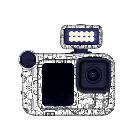For GOPro HERO13 Black Camera Stickers Body Protective Film, 01 Watercolor, 08 Circuit White, 09 Circuit Black, 10 Circuit Dark Gold, 11 Circuit Red, 12 Circuit Blue, 13 Snake Scale Black, 14 Snake Scale White, 15 Snake Scale Gold, 16 Snake Scale Green...