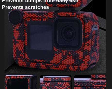 For GOPro HERO13 Black Camera Stickers Body Protective Film, 01 Watercolor, 08 Circuit White, 09 Circuit Black, 10 Circuit Dark Gold, 11 Circuit Red, 12 Circuit Blue, 13 Snake Scale Black, 14 Snake Scale White, 15 Snake Scale Gold, 16 Snake Scale Green...