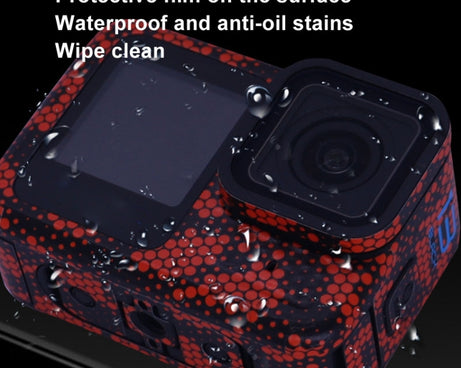 For GOPro HERO13 Black Camera Stickers Body Protective Film, 01 Watercolor, 08 Circuit White, 09 Circuit Black, 10 Circuit Dark Gold, 11 Circuit Red, 12 Circuit Blue, 13 Snake Scale Black, 14 Snake Scale White, 15 Snake Scale Gold, 16 Snake Scale Green...